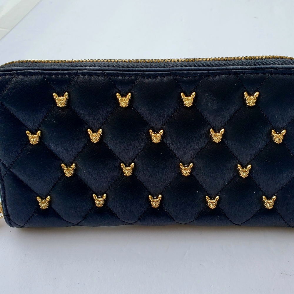 French Bulldog Leather Wallet With Gold Hardware ~ Beautiful Quality